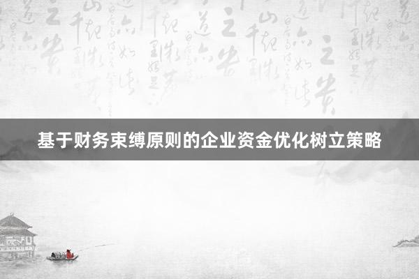 基于财务束缚原则的企业资金优化树立策略